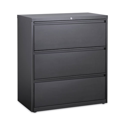 Image of Hirsh Industries® Lateral File Cabinet, 3 Letter/Legal/A4-Size File Drawers, Charcoal, 36 X 18.62 X 40.25