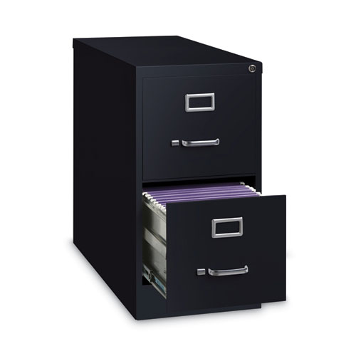 Image of Hirsh Industries® Vertical Letter File Cabinet, 2 Letter-Size File Drawers, Black, 15 X 26.5 X 28.37