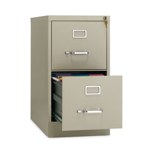 Image of Hirsh Industries® Vertical Letter File Cabinet, 2 Letter-Size File Drawers, Putty, 15 X 26.5 X 28.37