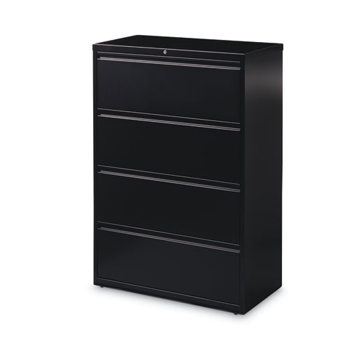Hirsh Industries® Lateral File Cabinet, 4 Letter/Legal/A4-Size File Drawers, Black, 36 X 18.62 X 52.5