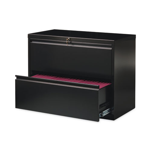 Image of Hirsh Industries® Lateral File Cabinet, 2 Letter/Legal/A4-Size File Drawers, Black, 36 X 18.62 X 28