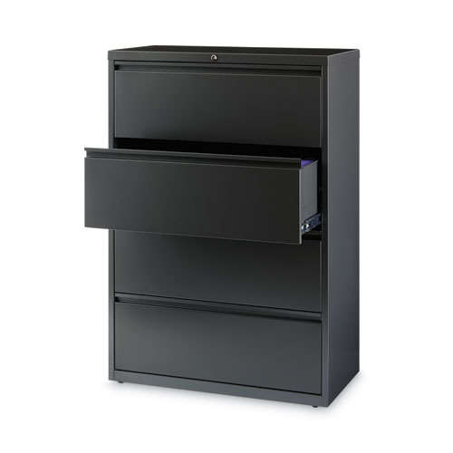 Image of Hirsh Industries® Lateral File Cabinet, 4 Letter/Legal/A4-Size File Drawers, Charcoal, 36 X 18.62 X 52.5