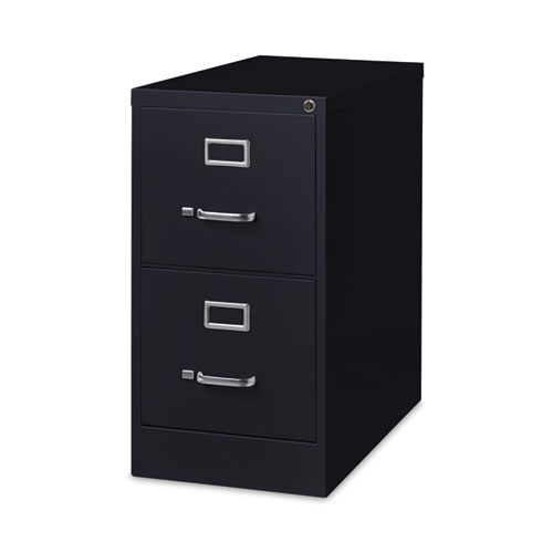 Vertical Letter File Cabinet, 2 Letter-Size File Drawers, Black, 15 x 26.5 x 28.37