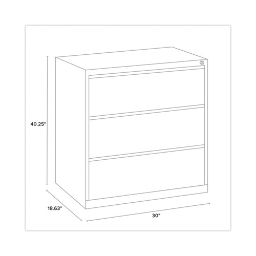 Image of Hirsh Industries® Lateral File Cabinet, 3 Letter/Legal/A4-Size File Drawers, Putty, 30 X 18.62 X 40.25