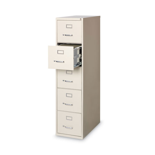 Image of Hirsh Industries® Vertical Letter File Cabinet, 5 Letter-Size File Drawers, Putty, 15 X 26.5 X 61.37