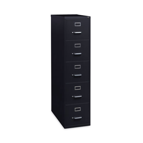 Hirsh Industries® Vertical Letter File Cabinet, 5 Letter-Size File Drawers, Black, 15 X 26.5 X 61.37