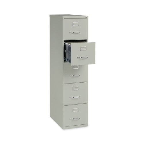 Five-Drawer Economy Vertical File, Letter-Size File Drawers, 15" x 26.5" x 61.37", Light Gray