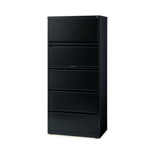 Hirsh Industries® Lateral File Cabinet, 5 Letter/Legal/A4-Size File Drawers, Black, 30 X 18.62 X 67.62