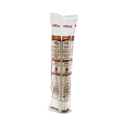 Image of Solo® Bare Eco-Forward Pla Paper Hot Cups, 8 Oz, Leaf Design, White/Green/Orange, 50/Bag, 20 Bags/Carton