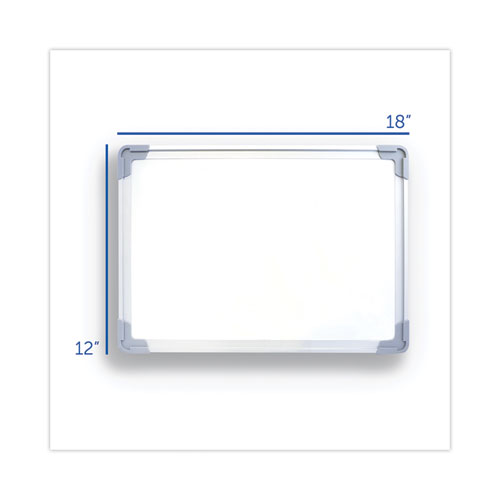 Image of Flipside Dual-Sided Desktop Dry Erase Board, 18 X 12, White Surface, Silver Aluminum Frame