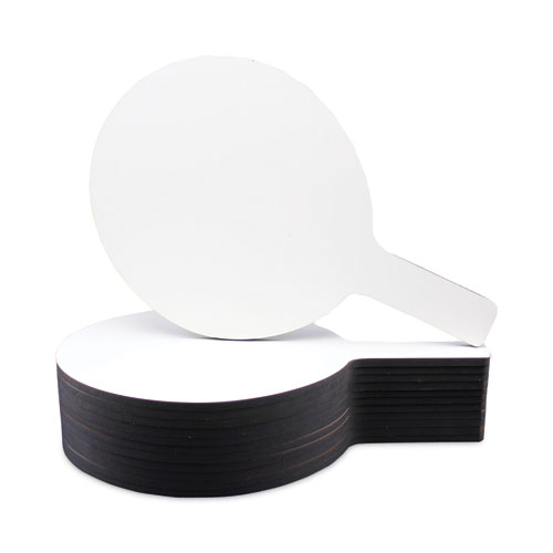 Image of Flipside Dry Erase Paddle, 12 X 7, White Surface, 12/Pack