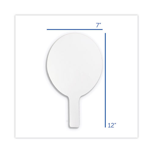 Dry Erase Paddle, 12 x 7, White Surface, 12/Pack