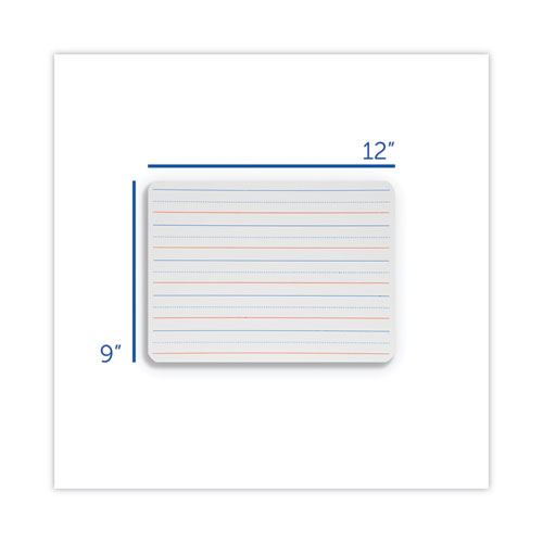 Image of Flipside Two-Sided Red And Blue Ruled Dry Erase Board, 12 X 9, Ruled White Front/Unruled White Back, 12/Pack