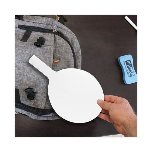 Image of Flipside Dry Erase Paddle, 12 X 7, White Surface, 12/Pack