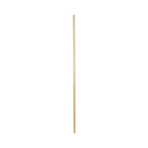 Threaded End Broom Handle, Lacquered Wood, 0.94" dia x 60", Natural