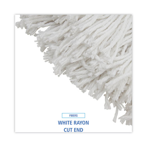 Image of Boardwalk® Premium Cut-End Wet Mop Heads, Rayon, 16Oz, White, 12/Carton