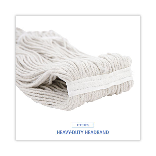 Image of Boardwalk® Premium Cut-End Wet Mop Heads, Rayon, 16Oz, White, 12/Carton