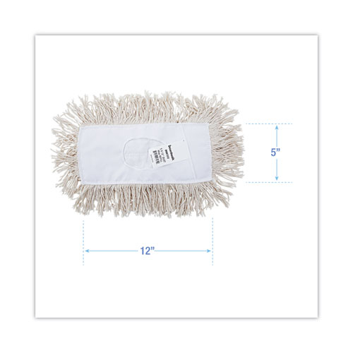 Image of Boardwalk® Mop Head, Dust, Cotton, 12 X 5, White