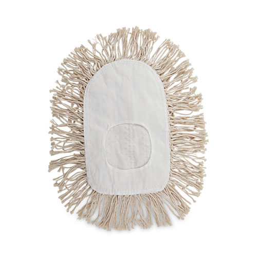 Wedge Dust Mop Head, Cotton, 17.5 x 13.5, White