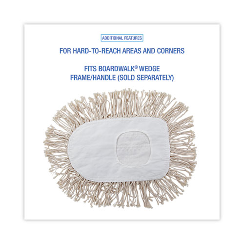 Image of Boardwalk® Wedge Dust Mop Head, Cotton, 17.5 X 13.5, White