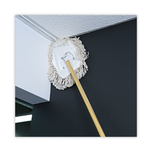 Image of Boardwalk® Wedge Dust Mop Head, Cotton, 17.5 X 13.5, White