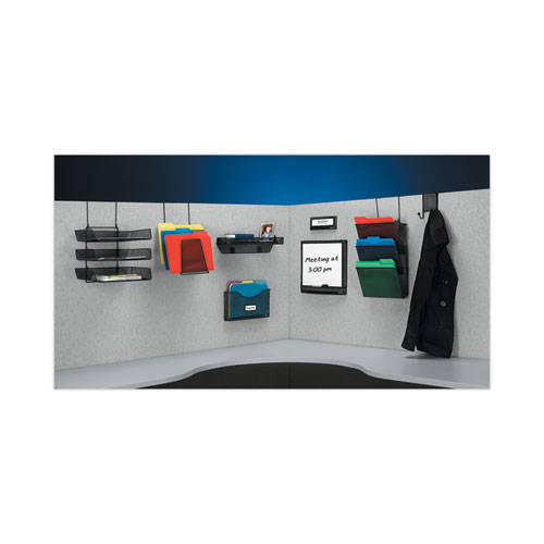 Mesh Partition Additions Six-Step File Organizer, 7.5 x 10.63 x 17, Over-the-Panel/Wall Mount, Black