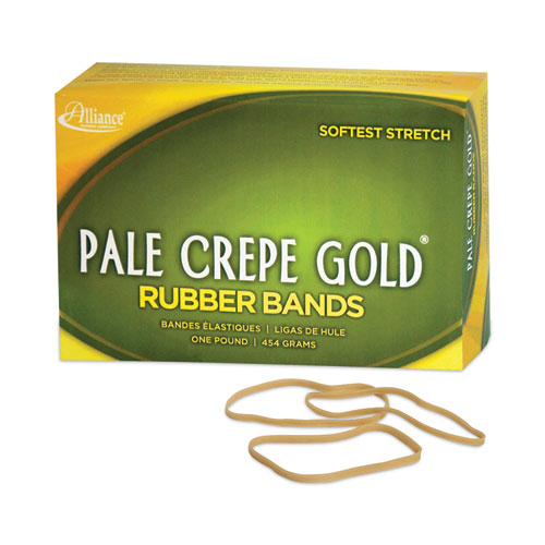 Pale Crepe Gold Rubber Bands, Size 33, 0.04" Gauge, Golden Crepe, 1 lb Box, 970/Box