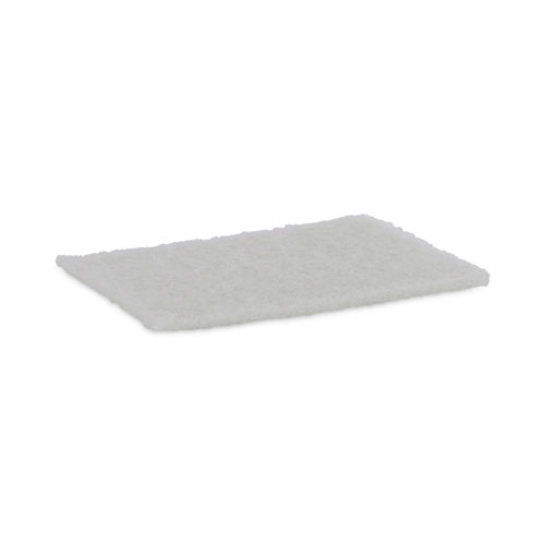 Image of Light Duty Scour Pad, White, 6 x 9, White, 20/Carton