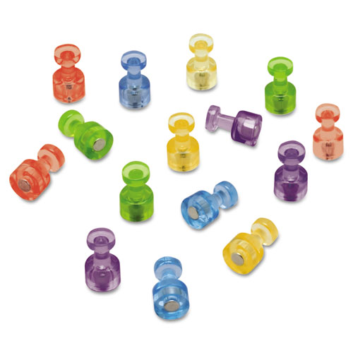 Image of Magnetic "Push Pins", 0.75" Diameter, Assorted Colors, 20/Pack