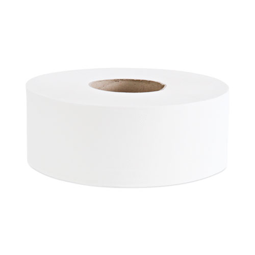 12 rolls per case. 3.625 x 9.125 x 9.125 inch Boardwalk White 2 Ply Jumbo Toilet Paper Bath Tissue