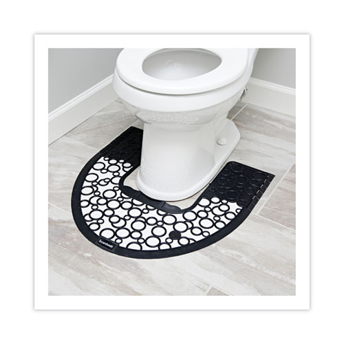 Commode Mat 2.0, Rubber, 22.88 x 22, Black/White, 6/Carton
