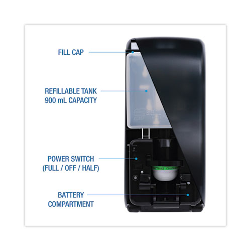 Image of Boardwalk® Bulk Fill Soap Dispenser, 900 Ml, 5.5 X 4 X 12, Black