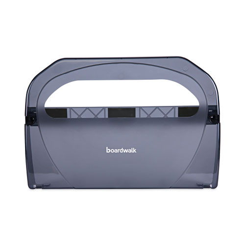 Boardwalk® Toilet Seat Cover Dispenser, 17.25 x 3.13 x 11.75, Smoke Black