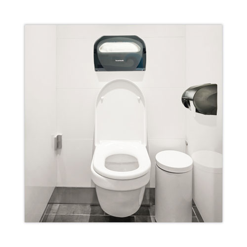 Image of Boardwalk® Toilet Seat Cover Dispenser, 17.25 X 3.13 X 11.75, Smoke Black