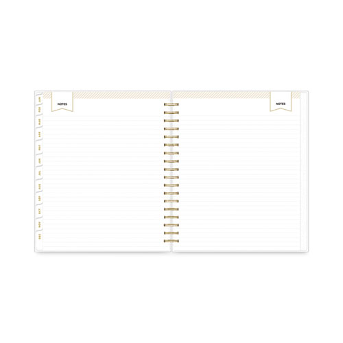 Day Designer Daily/Monthly Frosted Planner, Rugby Stripe Artwork, 10 x 8, Black/White Cover, 12-Month (July-June): 2024-2025
