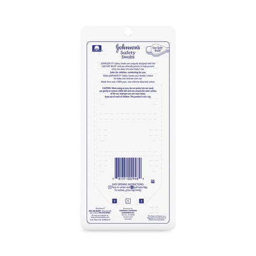 Image of Johnson & Johnson® Pure Cotton Swabs, Safety Swabs, 185/Pack