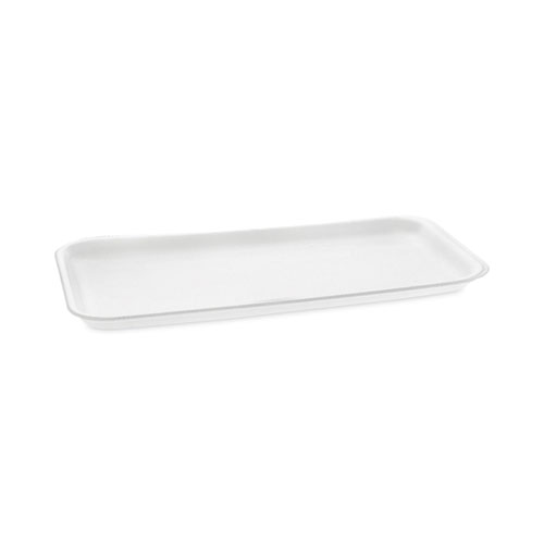 Image of Pactiv Evergreen Supermarket Tray, #10S, 10.75 X 5.7 X 0.65, White, Foam, 500/Carton
