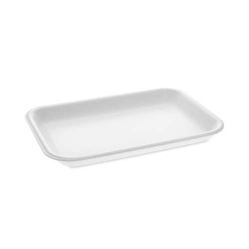 Image of Pactiv Evergreen Supermarket Tray, #2, 8.2 X 5.7 X 0.91, White, Foam ,500/Carton