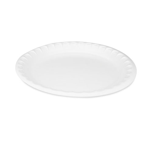 Placesetter Satin Non-Laminated Foam Dinnerware, Plate, 10.25" dia, White, 540/Carton