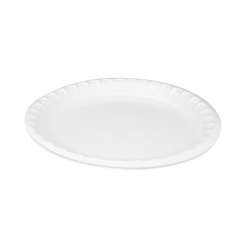 Pactiv Evergreen Placesetter Deluxe Laminated Foam Dinnerware, Plate, 10.25" dia, White, 540/Carton