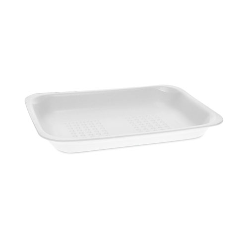 Image of Pactiv Evergreen Meat Tray, #2, 8.38 X 5.88 X 1.21, White, Foam, 500/Carton