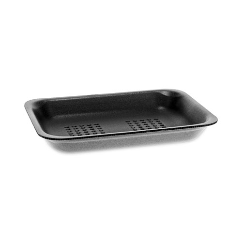 Supermarket Tray,  #2, 5.88 x  8.38 x 1.21, Black, Foam, 500/Carton