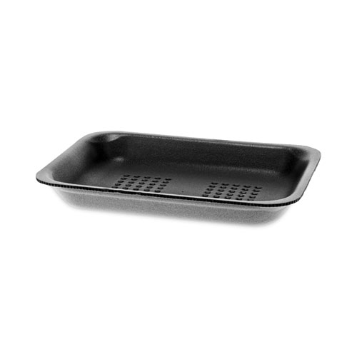 Supermarket Tray, #2, 5.88 x  8.38 x 1.21, Black, Foam, 500/Carton