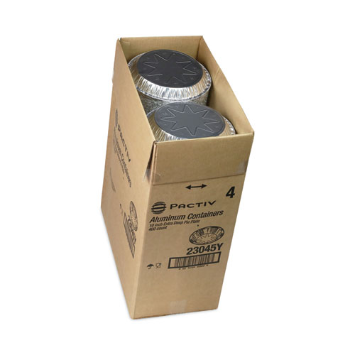 Image of Reynolds® Round Aluminum Carryout Containers, 10" Diameter X 1.09"H, Silver, 400/Carton