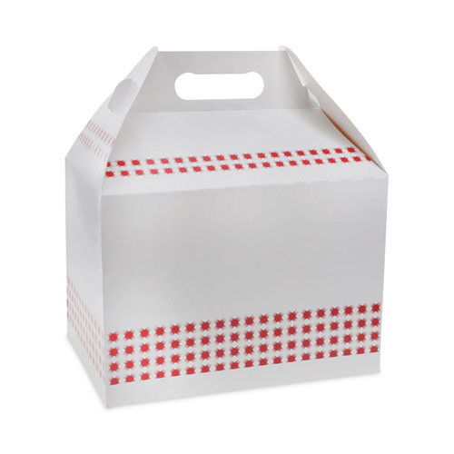 Pactiv Evergreen Paperboard Barn Box with Handle, 9 x 5 x 4.5, Basketweave, Paper, 150/Carton