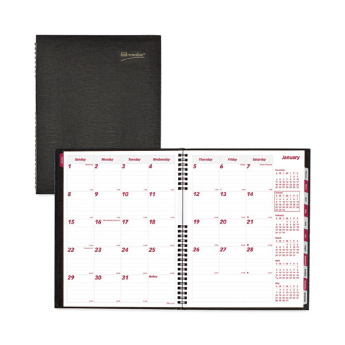 Brownline® Coilpro 14-Month Ruled Monthly Planner, 11 X 8.5, Black Cover, 14-Month (Dec To Jan): 2023 To 2025