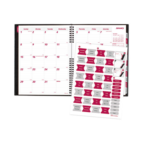 CoilPro 14-Month Ruled Monthly Planner, 11 x 8.5, Black Cover, 14-Month (Dec to Jan): 2023 to 2025