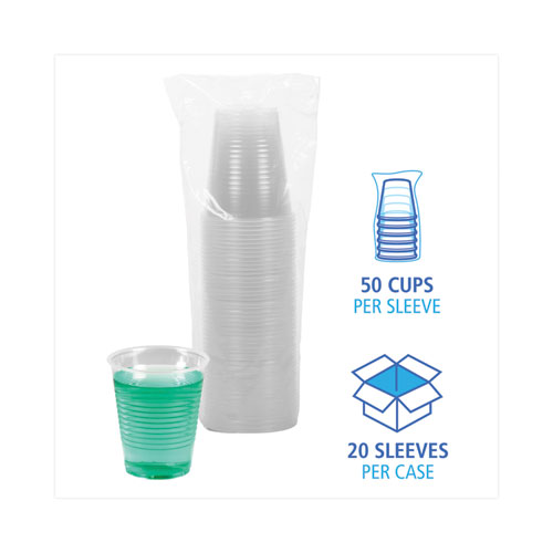 Image of Boardwalk® Translucent Plastic Cold Cups, 12 Oz, Polypropylene, 50 Cups/Sleeve, 20 Sleeves/Carton