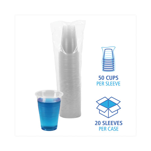 Translucent Plastic Cold Cups, 16 oz, Polypropylene, 50 Cups/Sleeve, 20 Sleeves/Carton