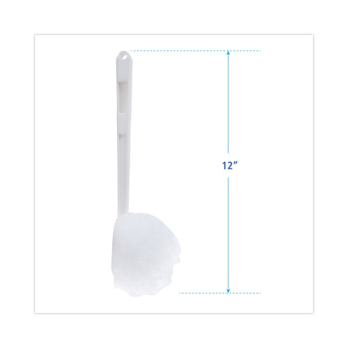 Toilet Bowl Mop, 12" Handle, White